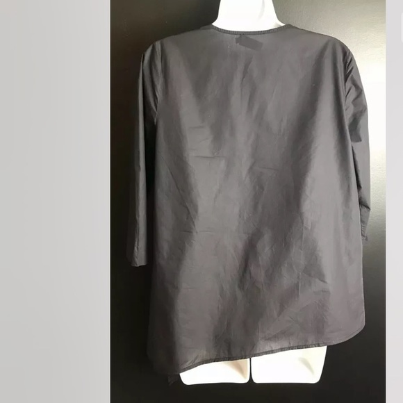 HARSHMAN Anthropologie Farah Popover Blouse Shirt Top Black Asymmetrical VNeck - Picture 9 of 13